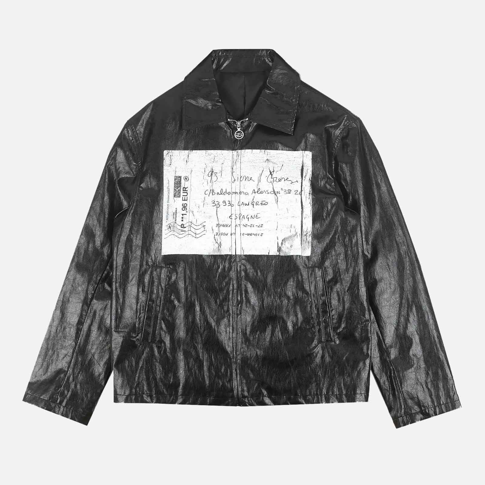 Crinckled Letter Jacket FW93SCCLJ BLK